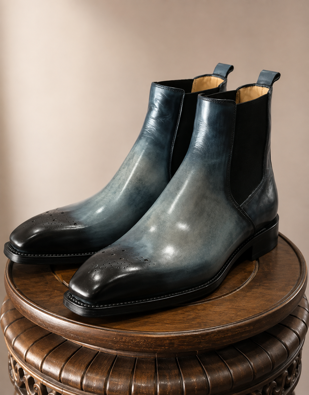 Hand-Painted Goodyear-Welted Chelsea Boots in Full-Grain Calf Leather | MA08