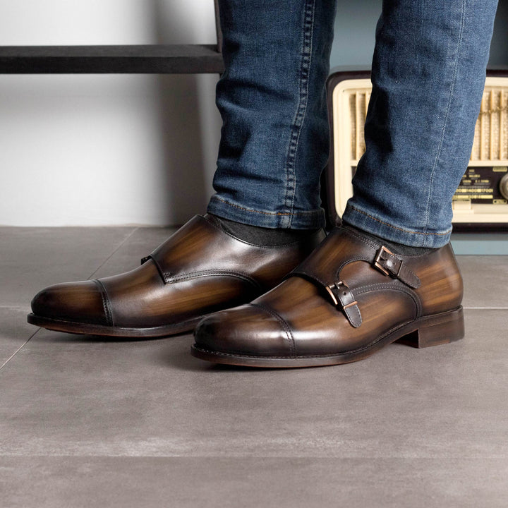 Double Monk Strap 5709 - Brown Patina