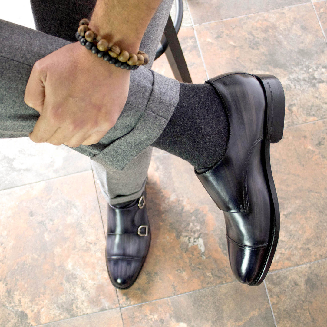 Double Monk Strap 5940 - Grey Patina