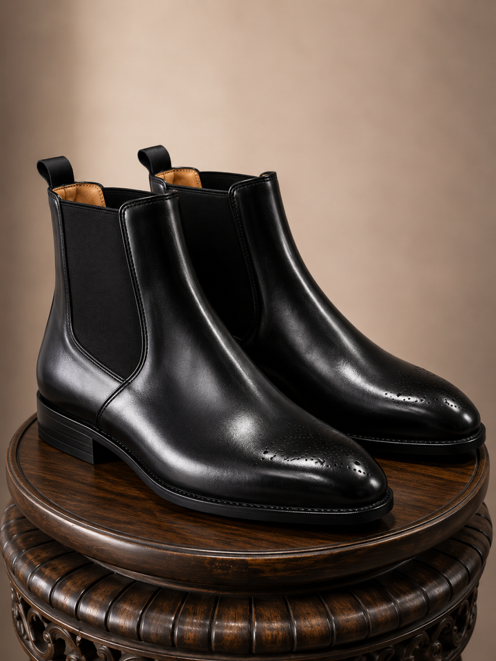 Hand-Painted Goodyear-Welted Chelsea Boots in Full-Grain Calf Leather | MA08