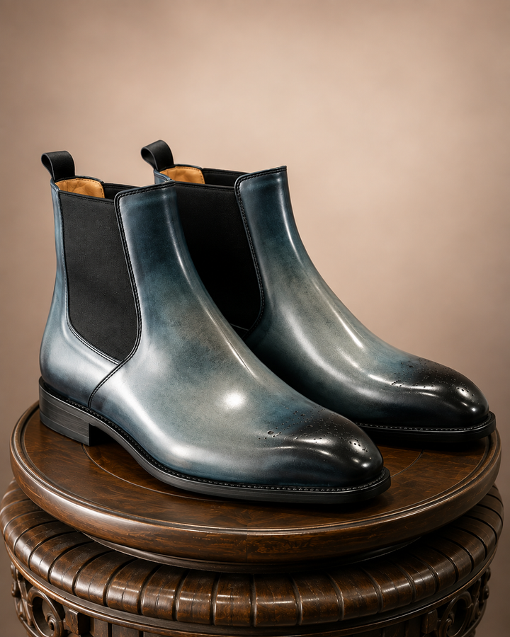 Hand-Painted Goodyear-Welted Chelsea Boots in Full-Grain Calf Leather | MA08