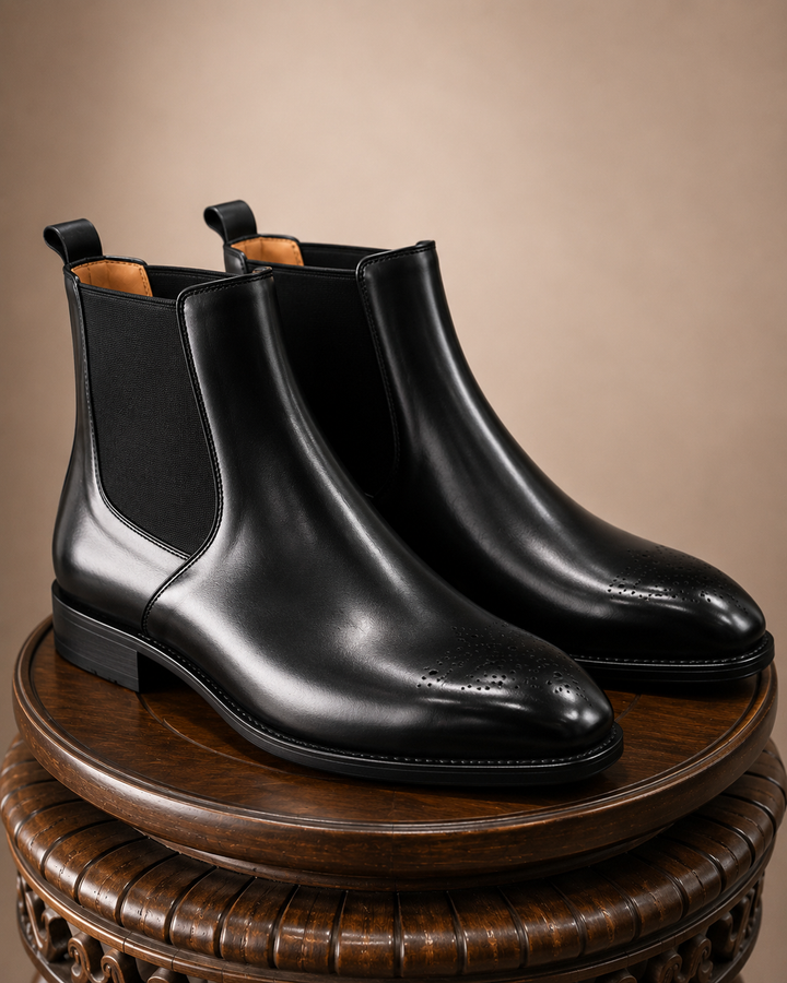 Hand-Painted Goodyear-Welted Chelsea Boots in Full-Grain Calf Leather | MA08