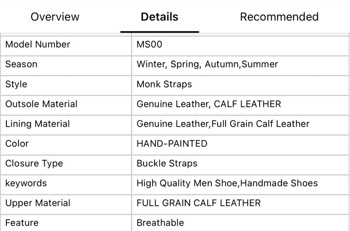 Hand-Painted Goodyear-Welted Monk Strap Shoes — Full-Grain Calf Leather MS00