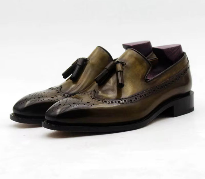 Hand-Painted Goodyear-Welted Loafers — Full-Grain Calf Leather LO218