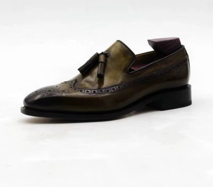 Hand-Painted Goodyear-Welted Loafers — Full-Grain Calf Leather LO218