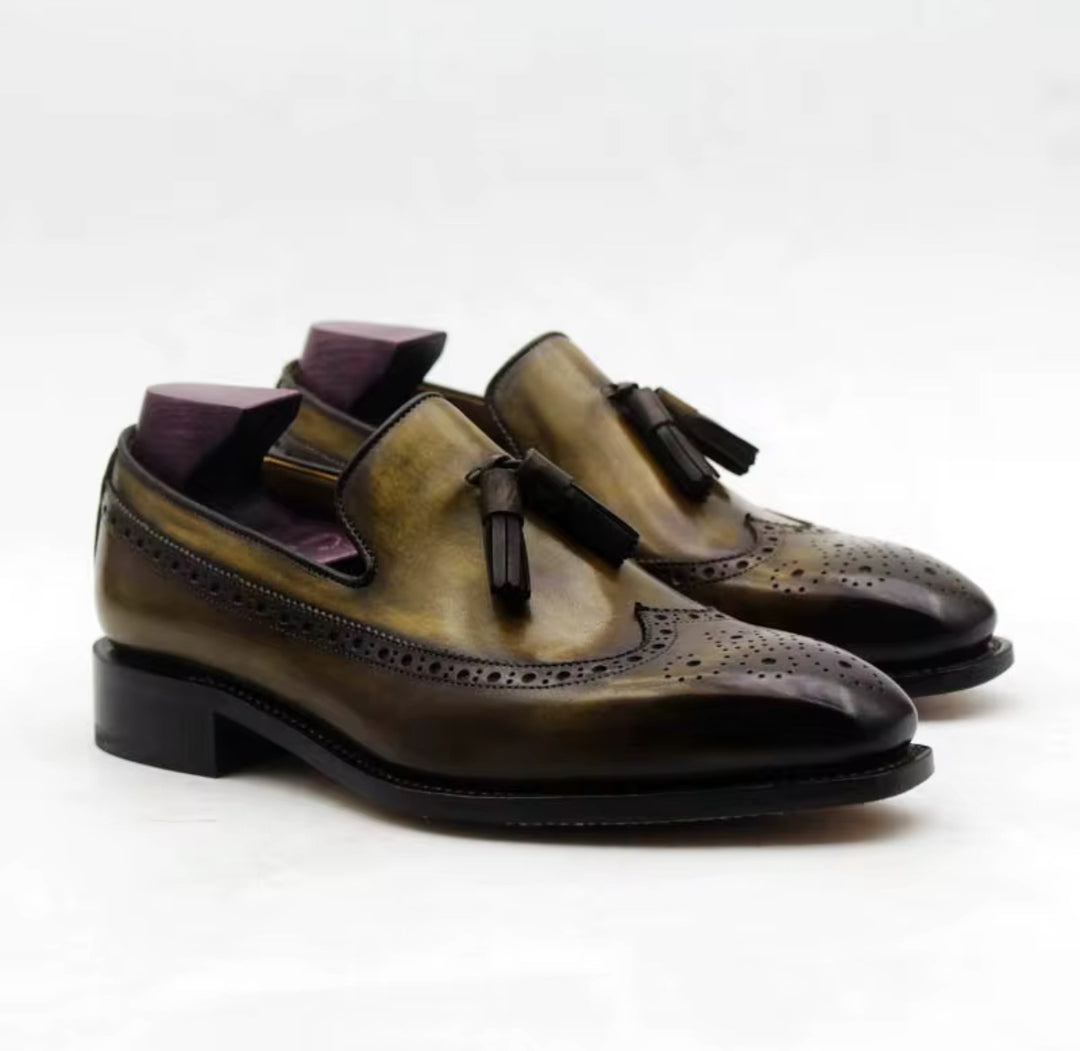 Hand-Painted Goodyear-Welted Loafers — Full-Grain Calf Leather LO218