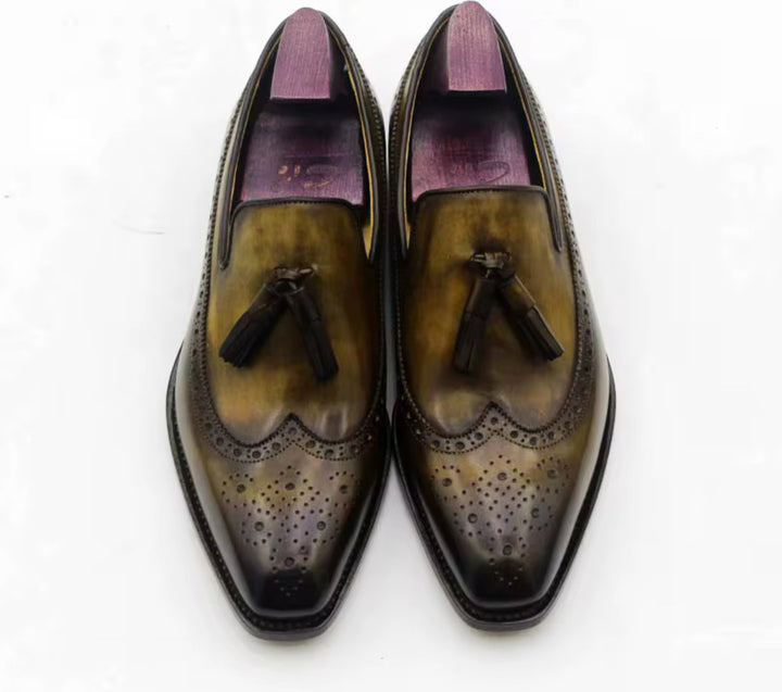 Hand-Painted Goodyear-Welted Loafers — Full-Grain Calf Leather LO218