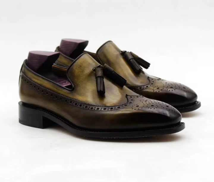 Hand-Painted Goodyear-Welted Loafers — Full-Grain Calf Leather LO218