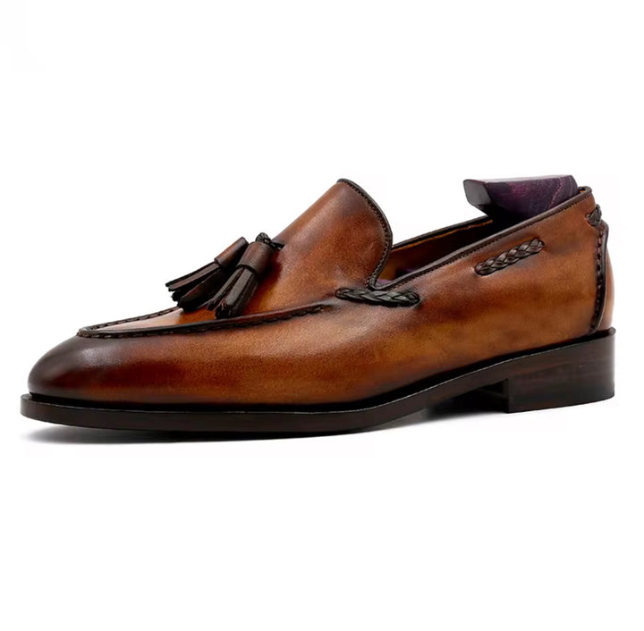 Hand-Painted Blake-Stitched Loafers — Full-Grain Calf Leather LO00