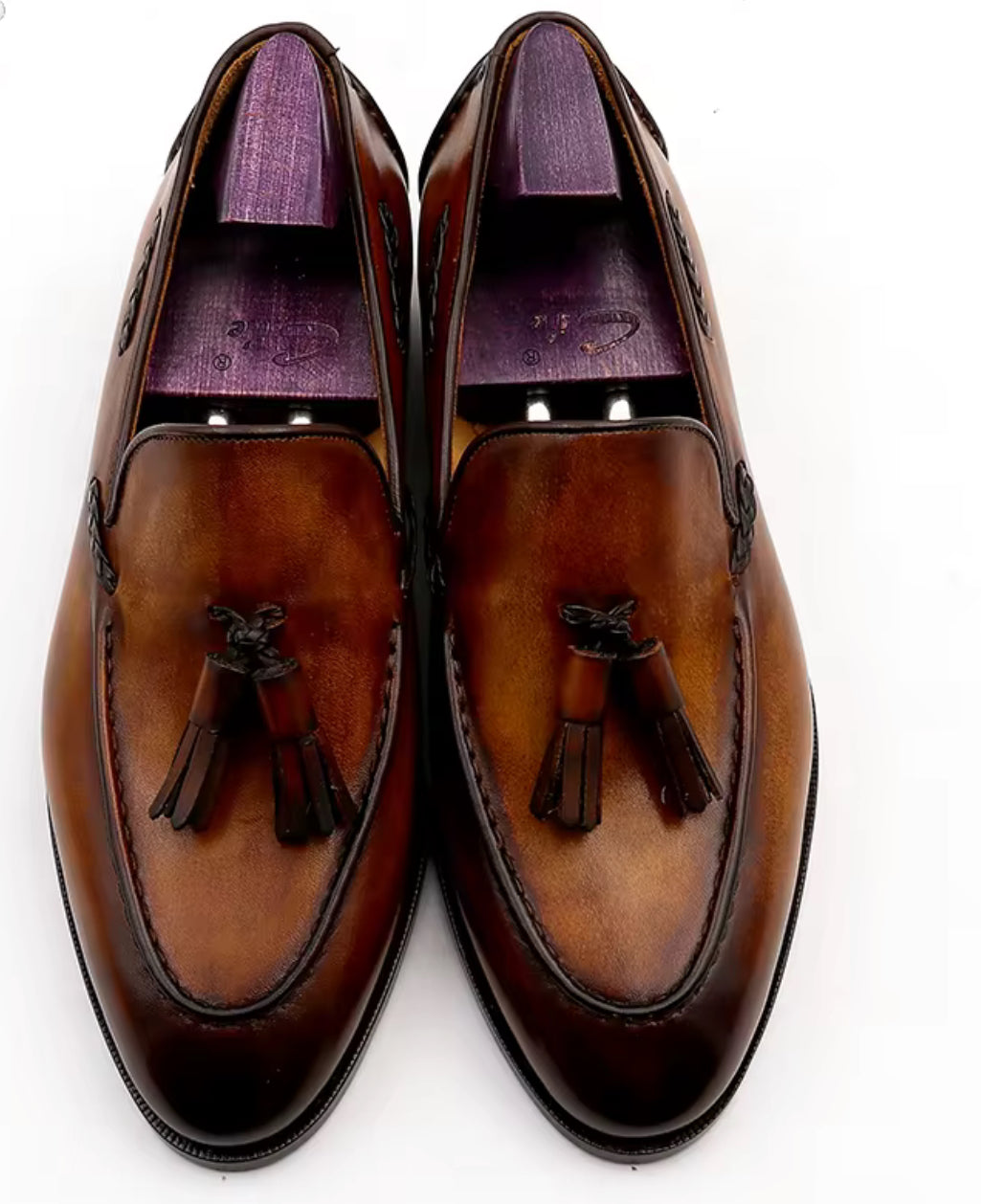 Hand-Painted Blake-Stitched Loafers — Full-Grain Calf Leather LO00