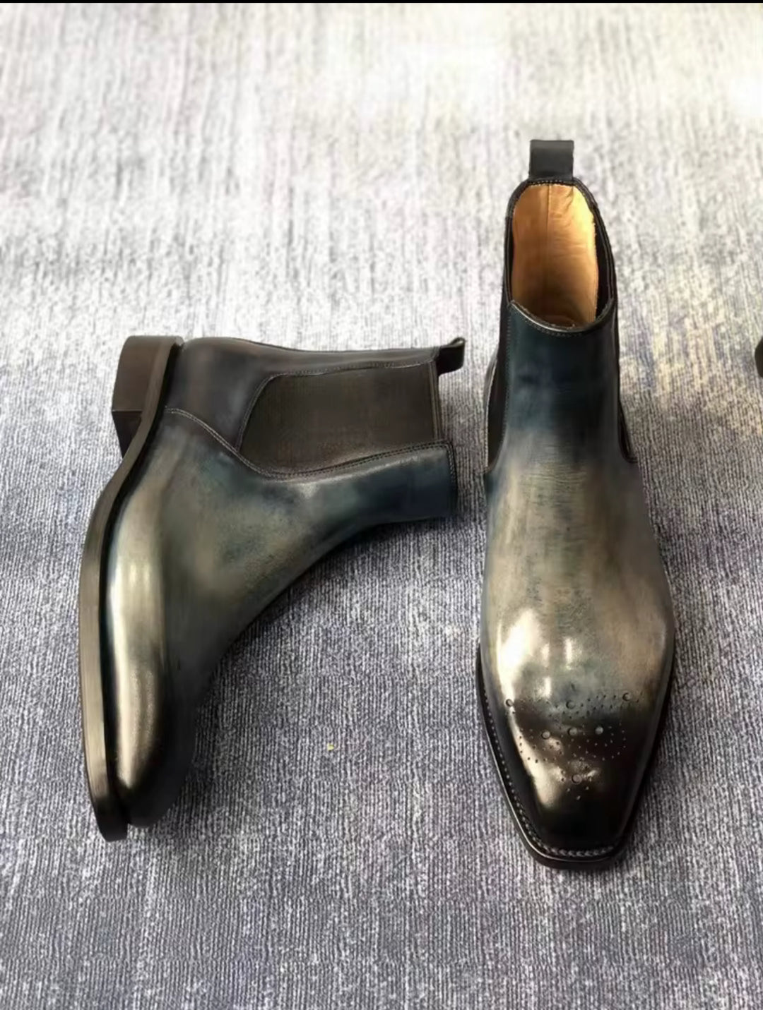 Hand-Painted Goodyear-Welted Chelsea Boots in Full-Grain Calf Leather | MA08