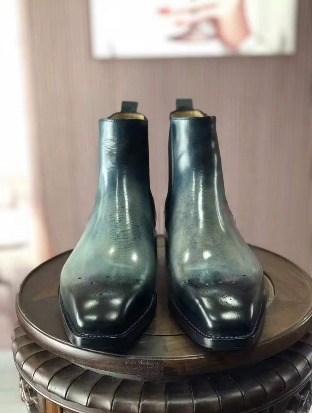 Hand-Painted Goodyear-Welted Chelsea Boots in Full-Grain Calf Leather | MA08