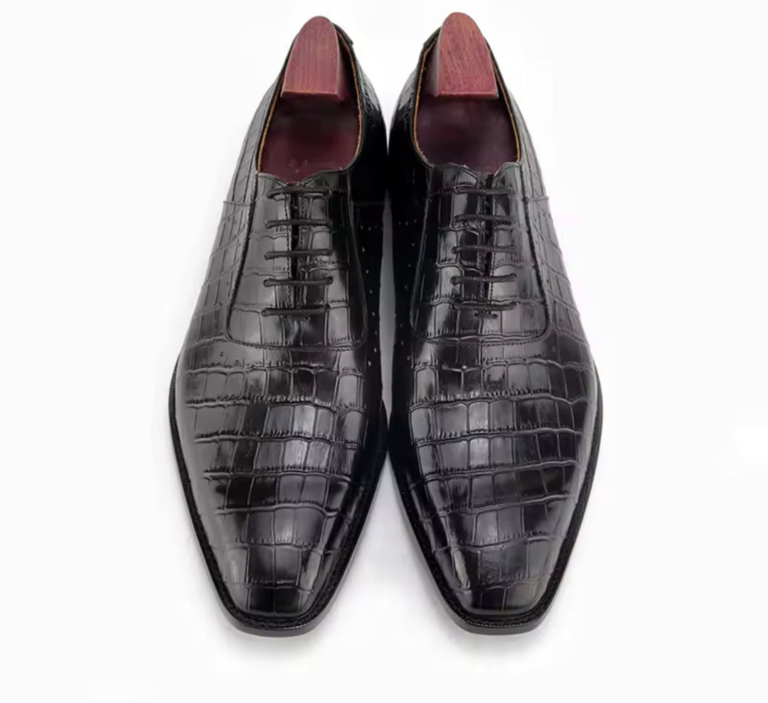 Handcrafted Oxford Shoes for Men – Genuine Leather, Breathable Arch Support Dress Shoes