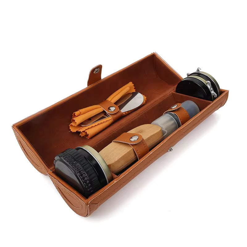 Portable Leather Shoe Care Kit – Complete 9-Piece Set for Premium Shoe Maintenance