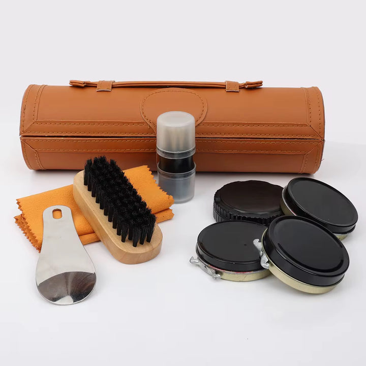 Portable Leather Shoe Care Kit – Complete 9-Piece Set for Premium Shoe Maintenance