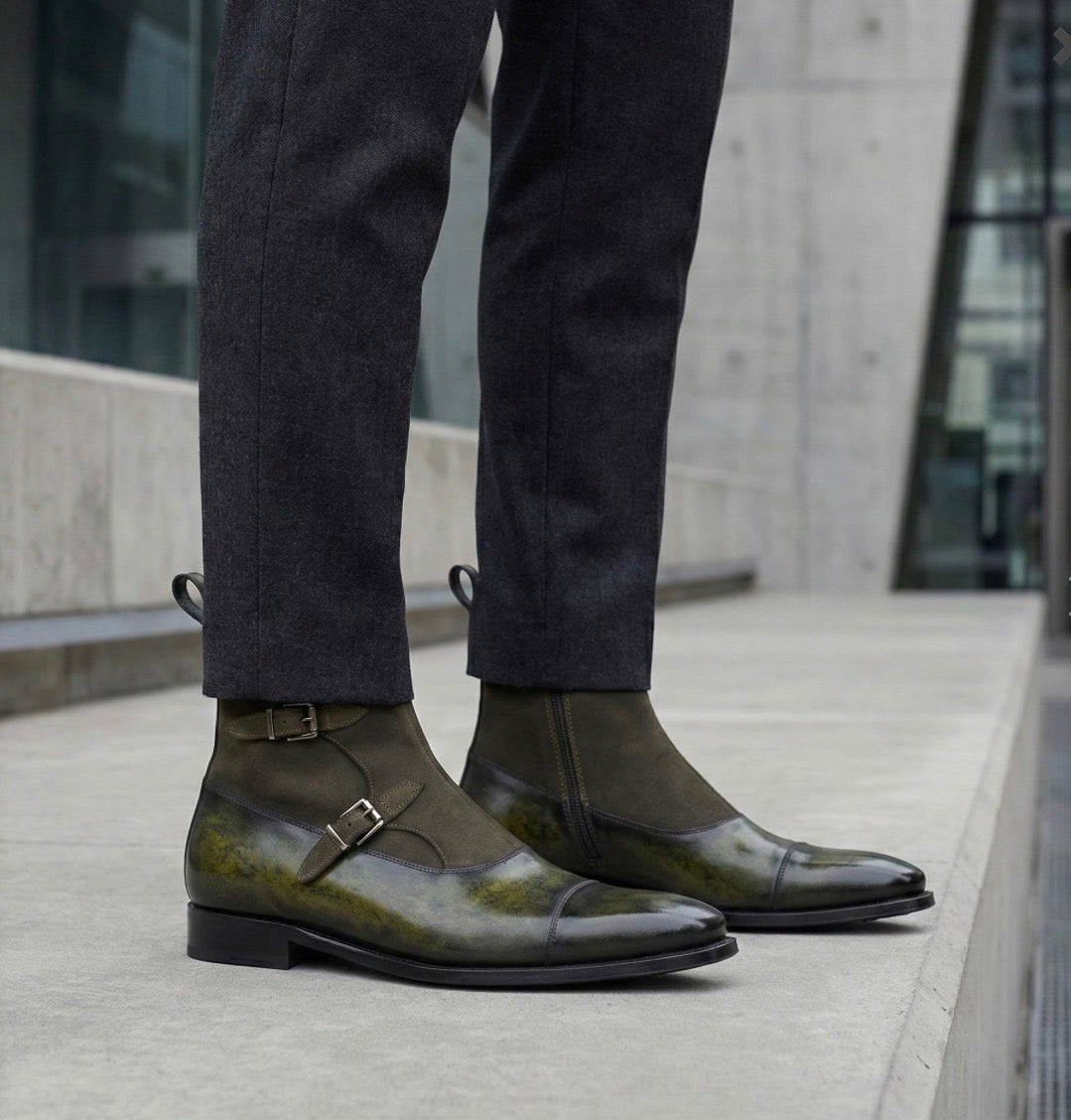 Goodyear Welt leather Octavian Buckle Boot